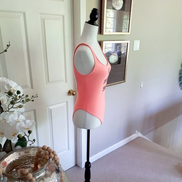 NWT Eidon Surf "Live, Travel, Surf"  blush peach one piece swimsuit, L - Picture 6 of 7